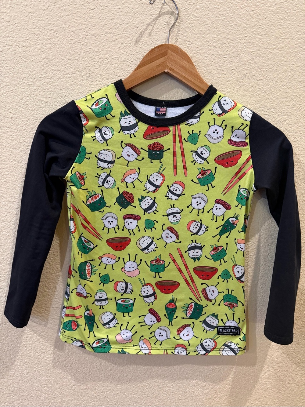 BlackStrap Kids' Green Sushi Print Long Sleeve Tee
